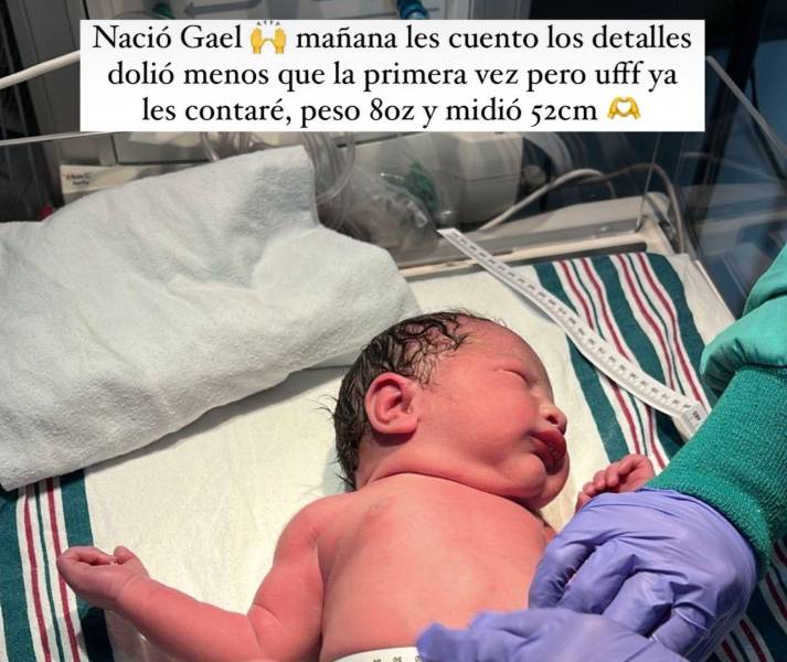 Gael, el segundo hijo de Constanza Báez