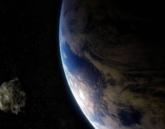 Imagen referencial de un asteroide cercano al planeta Tierra.