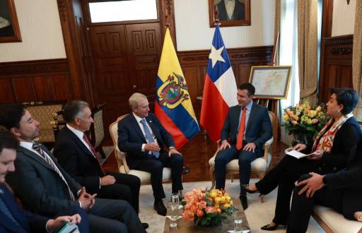 José Antonio Kast y Daniel Noboa en el Palacio de Gobierno.