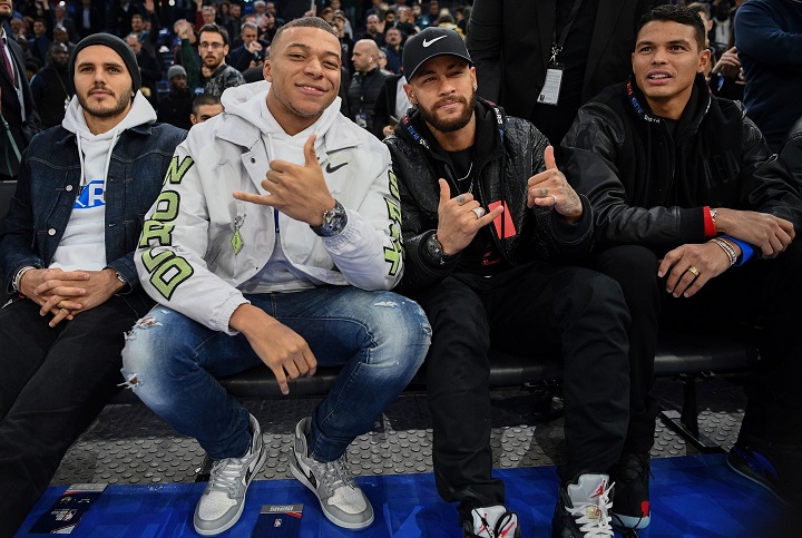 Neymar y Mbappé no se pierden el estreno de la NBA en París