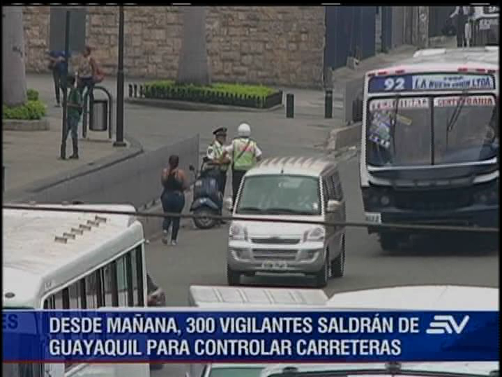 Desde el jueves 300 vigilantes saldrán de Guayaquil