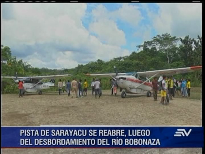 Reabren pista aérea de Sarayaku tras desbordamiento de río