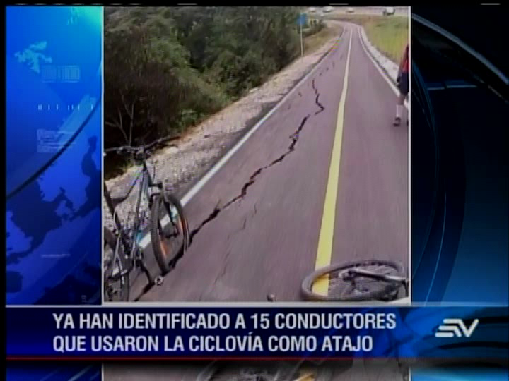 Conductores que usaron y dañaron ciclovía serán sancionados