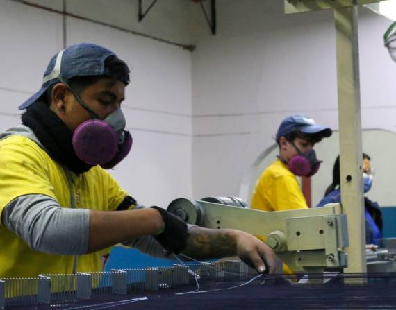 Trabajadores de la empresa textil Vicunha.
