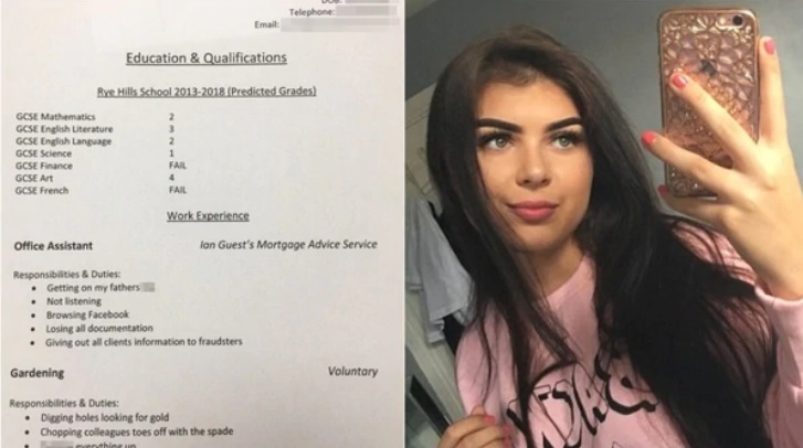 El brutal curriculum que un padre le hizo a su hija de 16 años