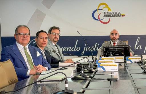 Imagen del pleno del Consejo de la Judicatura. En el centro, el presidente del organismo, Mario Godoy.