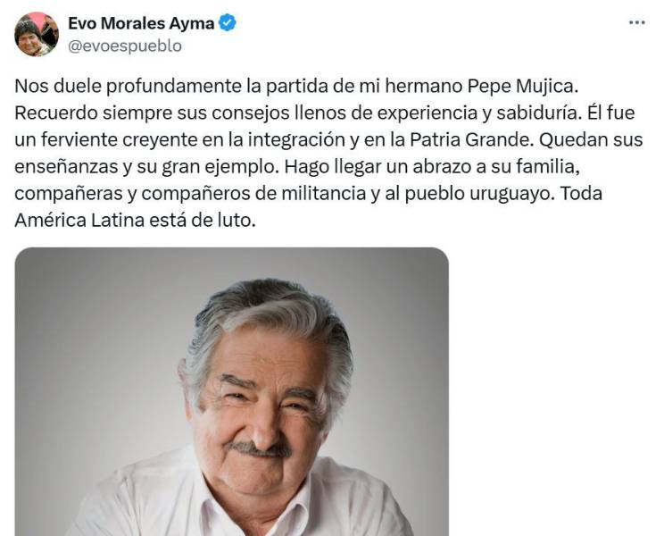 Publicación de Evo Morales en X.
