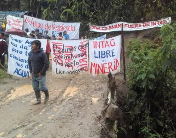 Los comuneros de Íntag han realizado varios plantones en rechazo a la minería.