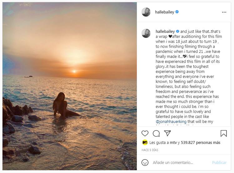 Halle Bailey es una actriz estadounidense de 21 años.