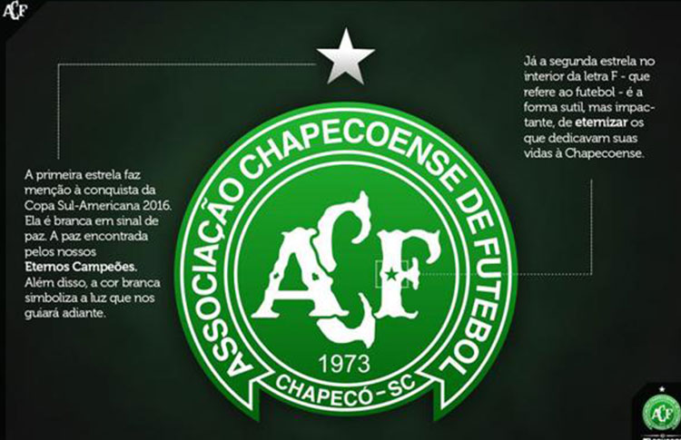 Chapecoense modifica su escudo en honor a víctimas