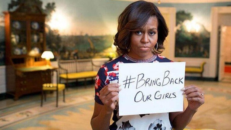 Michelle Obama se une a campaña por la liberación de las niñas nigerianas
