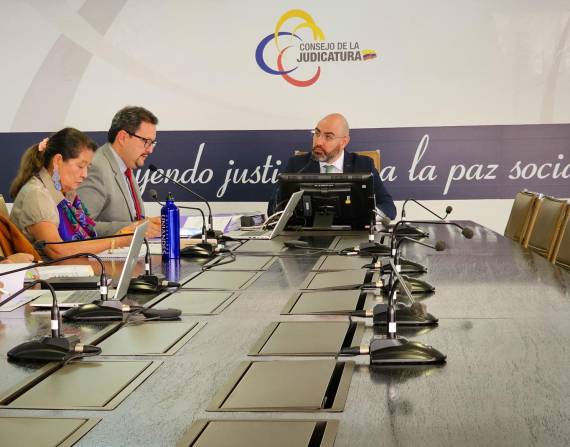 La sesión del Pleno del Consejo de la Judicatura, en Quito.