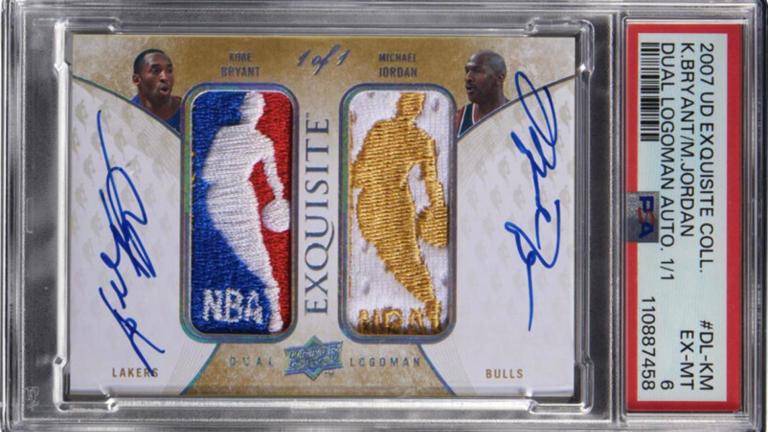 El cromo firmado por los basquetbolistas icónicos en Los Ángeles Lakers y Chicago Bulls.