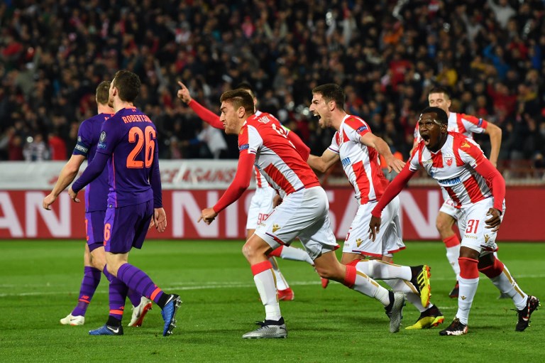 Estrella Roja de Belgrado sorprende al Liverpool en Champions
