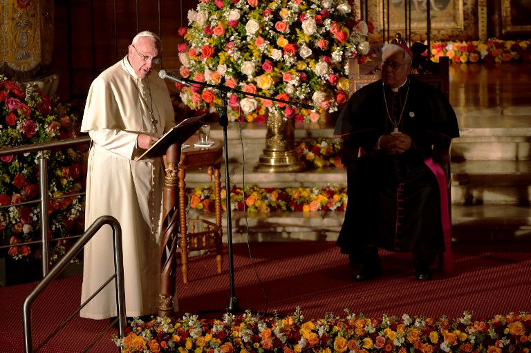 El discurso más frontal del papa fue en la iglesia San Francisco