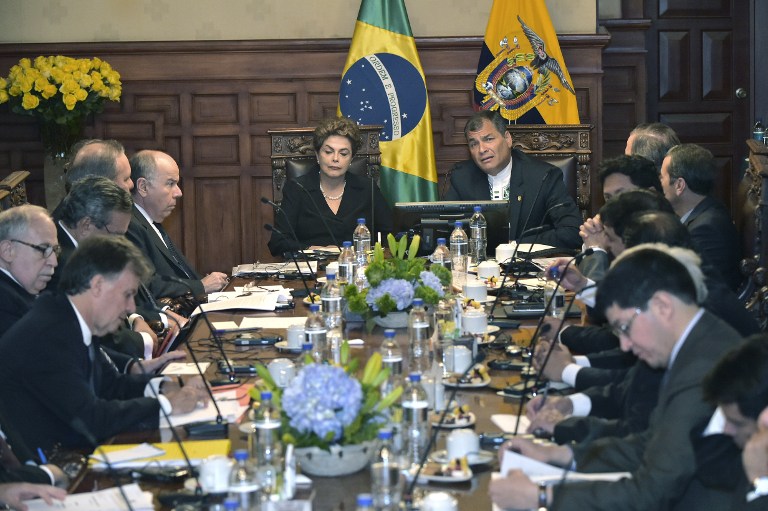 Correa y Rousseff acuerdan impulsar lazos comerciales y líneas de crédito