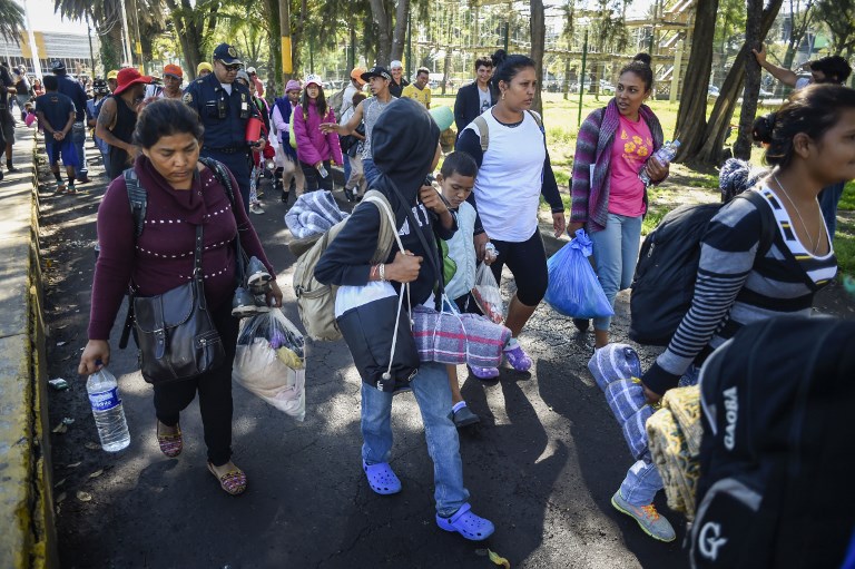 Cientos de migrantes centroamericanos llegan a Ciudad de México