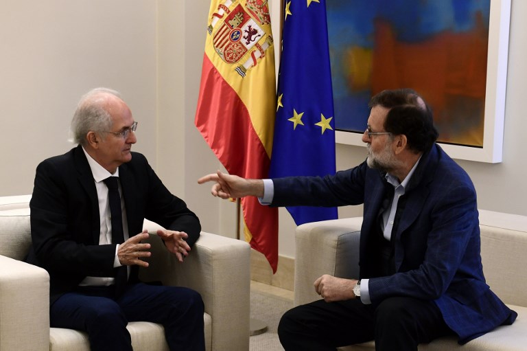 Ledezma recibe apoyo de Rajoy en Madrid y pide unión a oposición venezolana