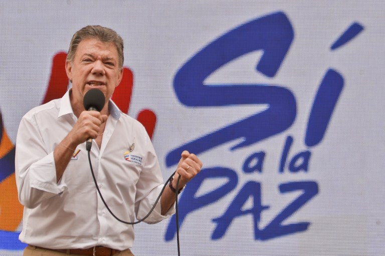 El presidente de Colombia Juan Manuel Santos gana el premio Nobel de la Paz 2016