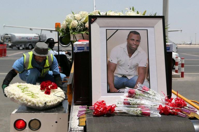 Llegada al aeropuerto Mariscal Sucre de Quito de los restos mortales del futbolista Christian “Chucho” Benítez.