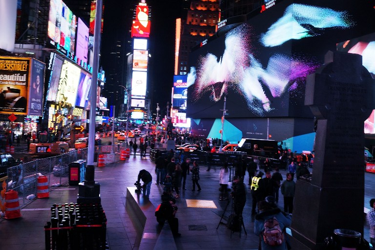 Times Square en Nueva York exhibe la pantalla más grande del mundo