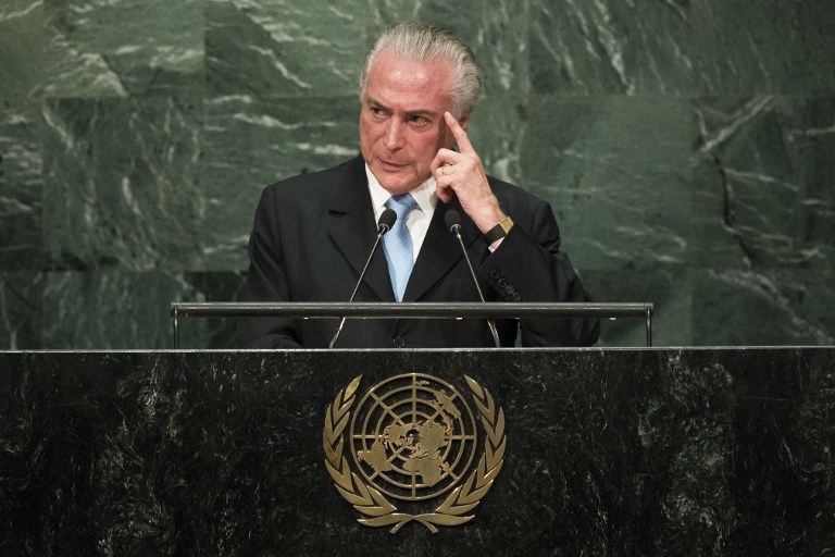 Michel Temer defiende en la ONU la destitución de Dilma Rousseff