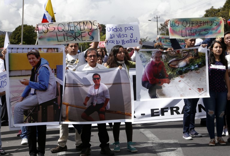 Revelan video de periodistas ecuatorianos secuestrados