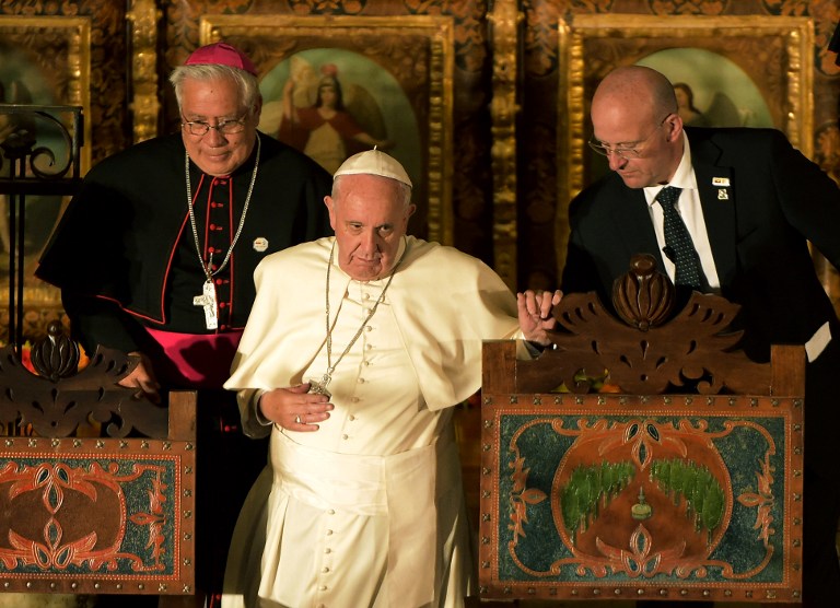 El discurso más frontal del papa fue en la iglesia San Francisco