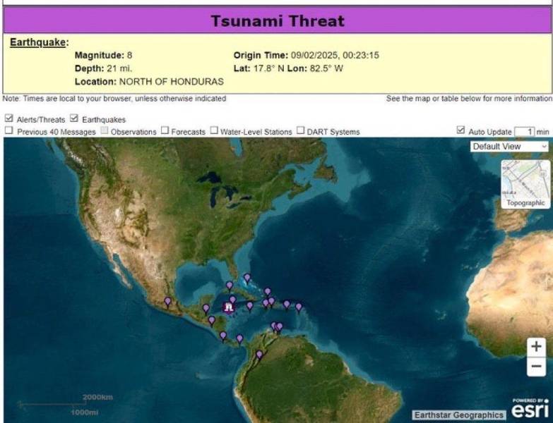 Alerta de posible tsunami