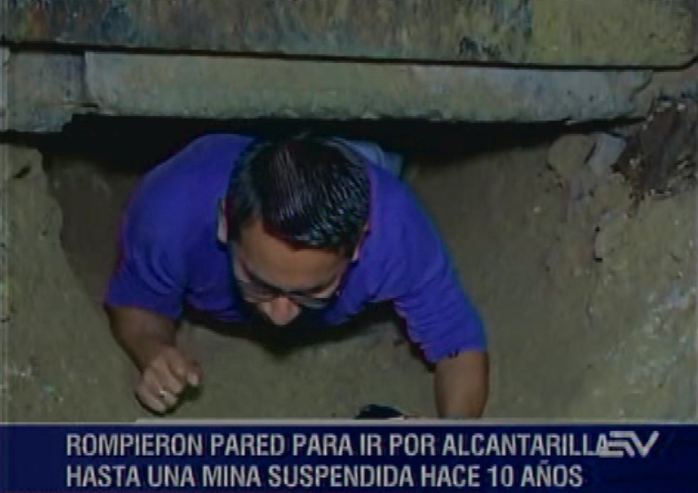 Hallan túnel de minería ilegal en ciudad Patrimonio Cultural del Ecuador
