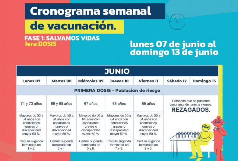 Cronograma semanal.