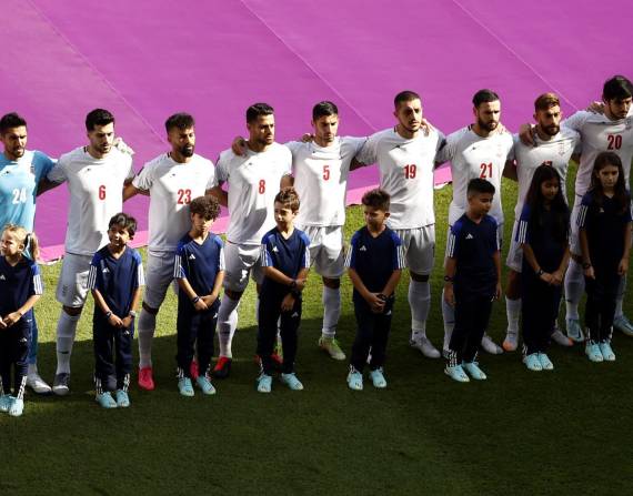 La selección de Irán en los prolegómenos del partido ante Gales del Mundial de Qatar, el pasado día 25. EFE/EPA/Rungroj Yongrit