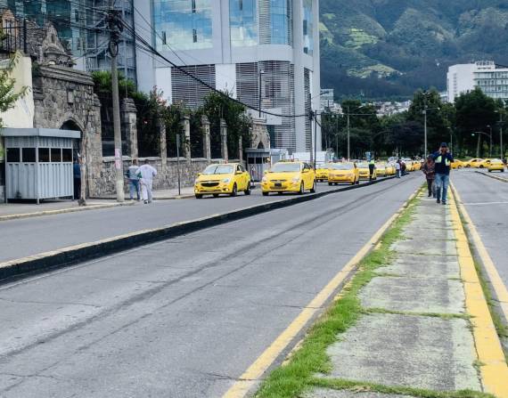 Los taxistas se concentraron en los alrededore del parque El Arbolito.