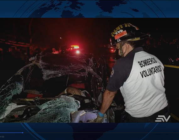 Captura de pantalla del accidente de tránsito que sufrieron migrantes ecuatorianos.