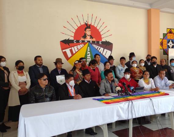 Varios beneficiarios de las amnistías dieron una rueda de prensa esta mañana en Quito.