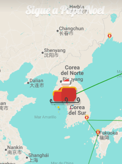 Recorrido de Papá Noel en la plataforma Santa Tracke.