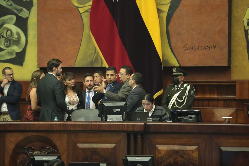 Con 80 votos, la Asamblea decide retirar la placa que un juez le ordenó instalar tras la pugna con vocales del Cpccs