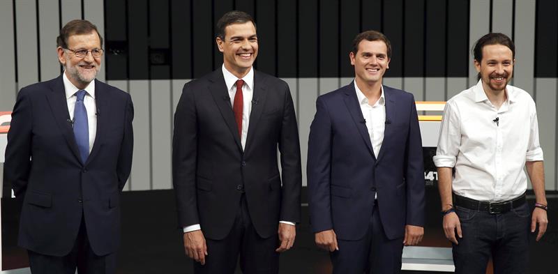 España: Rajoy e Iglesias polarizan debate de 4 para las elecciones