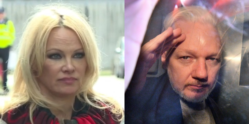 Pamela Anderson visita a Julian Assange y pide salvarlo