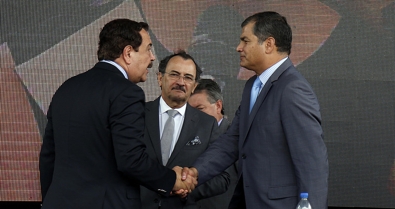 Correa y Nebot coinciden en inauguración de edificio de la Contraloría en Guayaquil