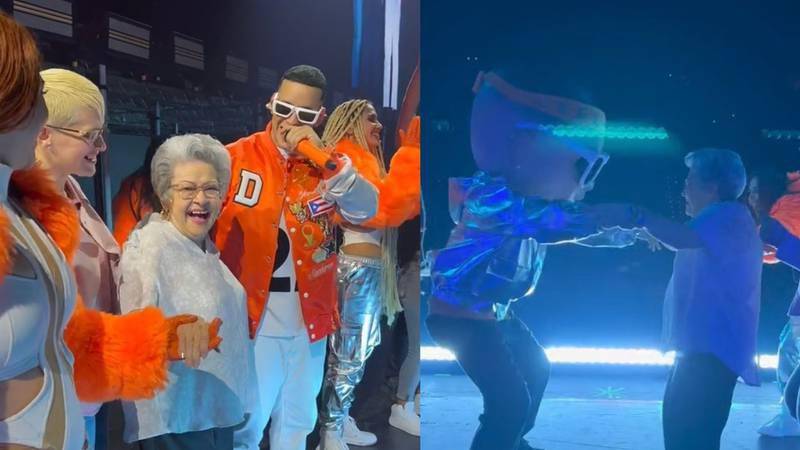 Capturas de pantalla del momento entre Daddy Yankee y la anciana en su concierto dentro de Estados Unidos.