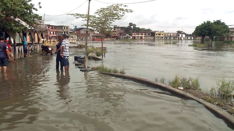Desbordamiento de río Pula causa estragos en Daule