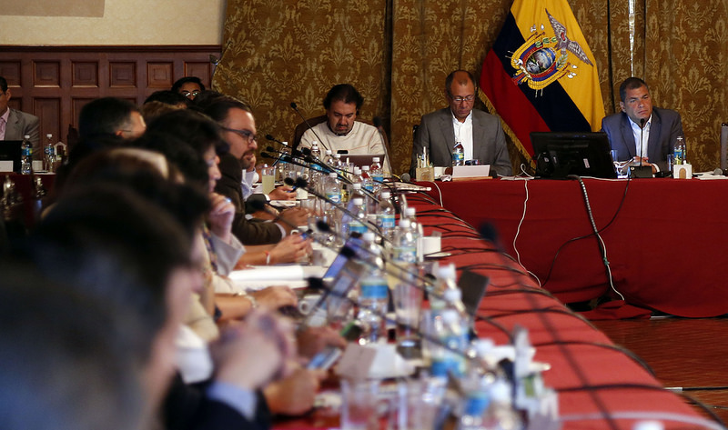 Correa se reúne con su gabinete en Carondelet