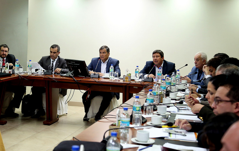 Presidente Correa lidera primer gabinete de seguridad del año