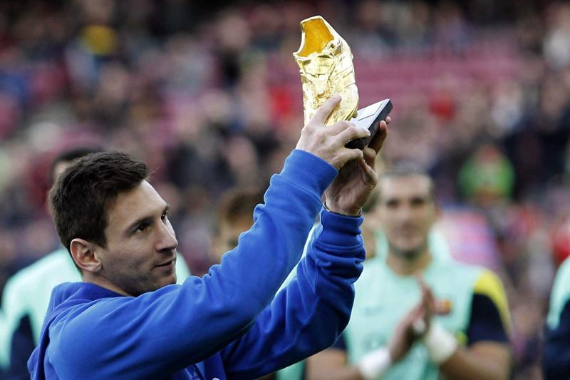 Messi ofrece la Bota de Oro a los hinchas del Barça