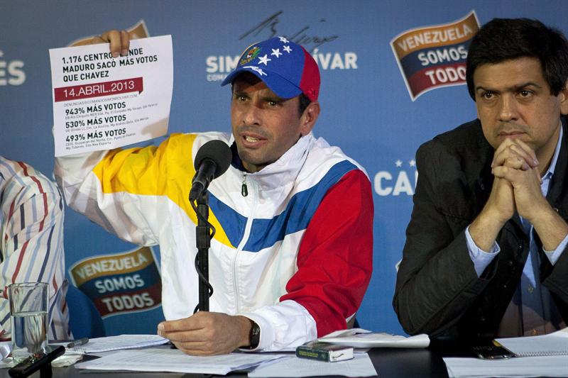 Capriles dice que irregularidades afectan a más de un millón de votos