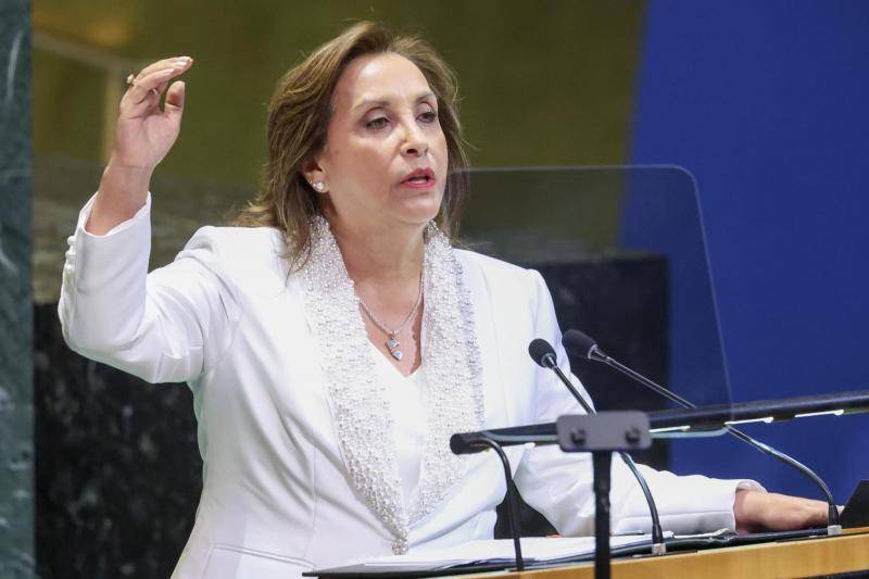 Fotografía de la presidenta de Perú, Dina Boluarte. EFE/Sarah Yenesel