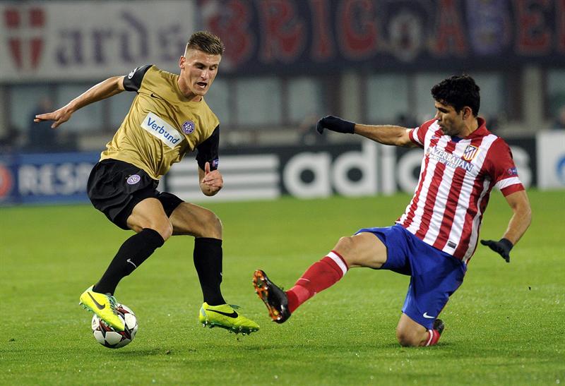 Atlético de Madrid devora al Austria con un doblete de Diego Costa