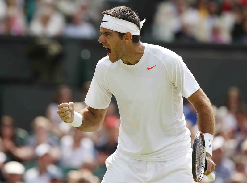 Del Potro sella su pase a la tercera ronda de Wimbledon