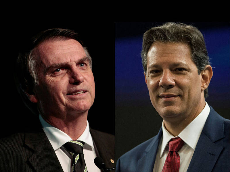 Presidencia de Brasil se debate en Jair Bolsonaro y Fernando Haddad